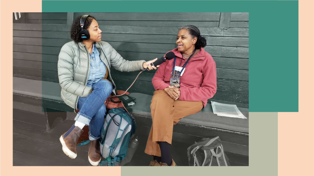 Image of an audio interview with two women